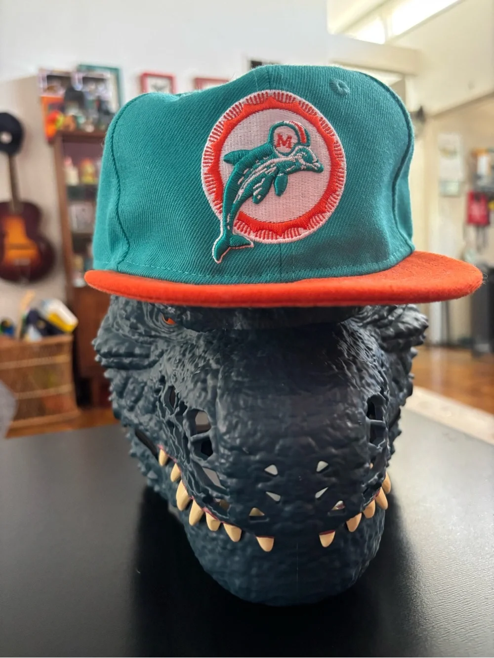 New Era Teal and Orange Miami Dolphin Patch Snapback Hat